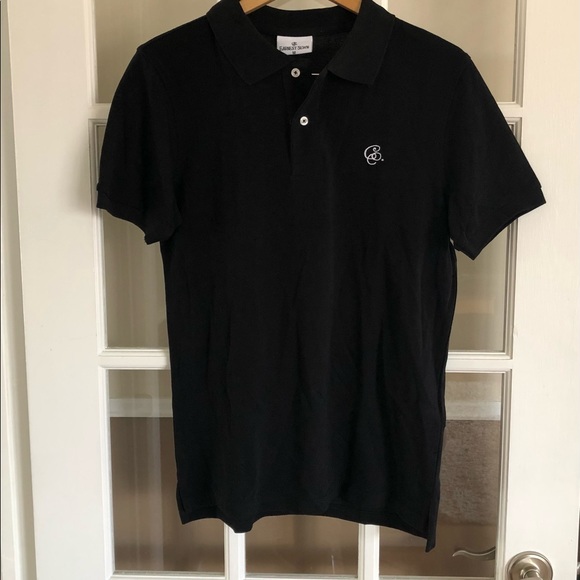 EARNEST SEWN~ Men’s black collared short sleeve polo shirt - Picture 2 of 8